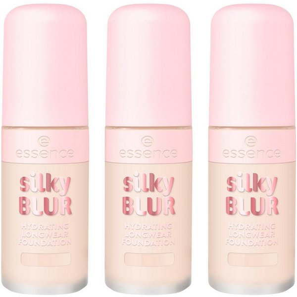 Essence Foundation SILKY BLUR HYDRATING LONGWEAR FOUNDATION, 3-tlg.