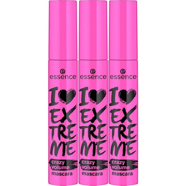 Essence Mascara I LOVE EXTREME crazy volume mascara, 3-tlg., mit cremiger Textur