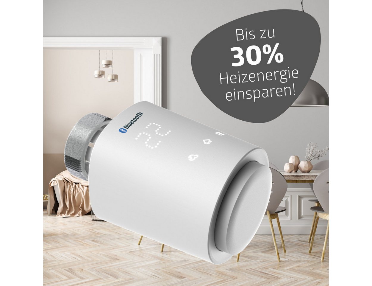 essentials Smart Home Solutions Heizkörperthermostat MATRIX Bluetooth, (1 St) Bluetooth – Bild 4 von 5