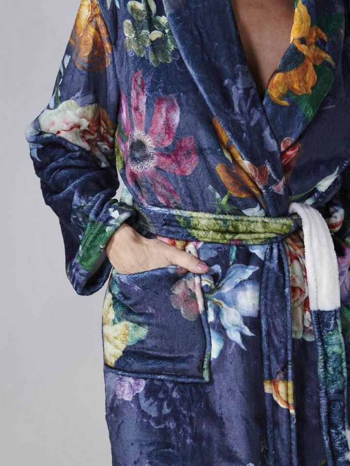Essenza Damenbademantel Fleur, Kurzform, Polyester, Schalkragen, Gürtel, mit Blumenprint – Bild 5 von 5