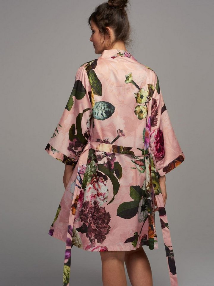 Essenza Kimono Fleur, Kurzform, Baumwolle, Kimono-Kragen, Gürtel, mit wunderschönem Blumenprint – Bild 5 von 5