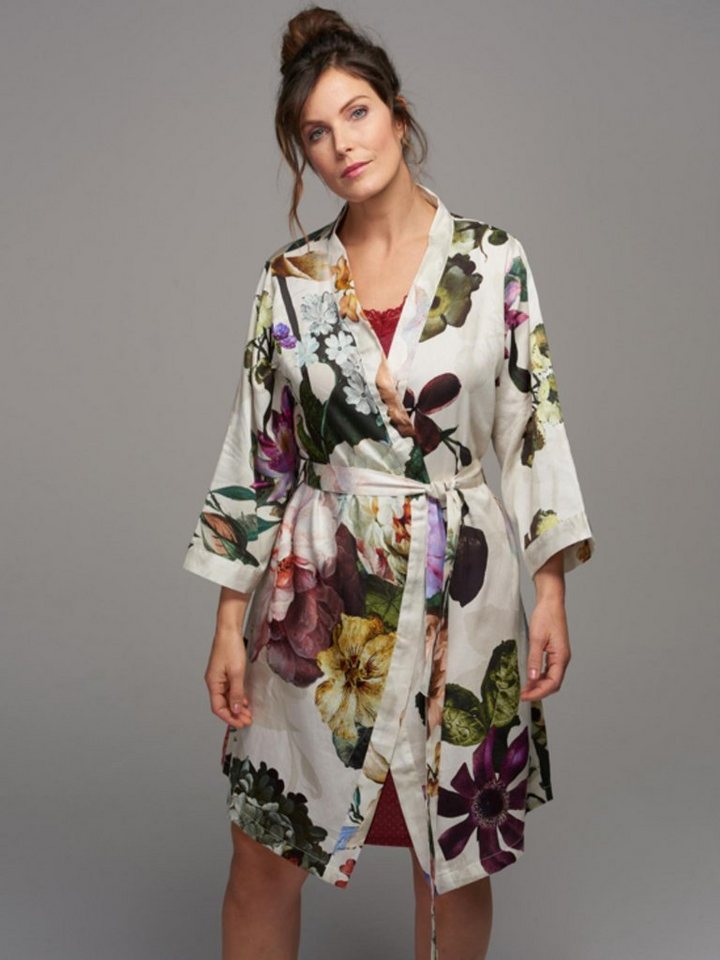 Essenza Kimono Fleur, Kurzform, Baumwolle, Kimono-Kragen, Gürtel, mit wunderschönem Blumenprint – Bild 5 von 5
