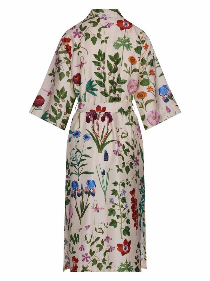 Essenza Kimono Ilona Marigold, Langform, Baumwolle, Kimono-Kragen, Gürtel, aus Bio-Baumwolle mit wunderschönem Blumenprint – Bild 5 von 5