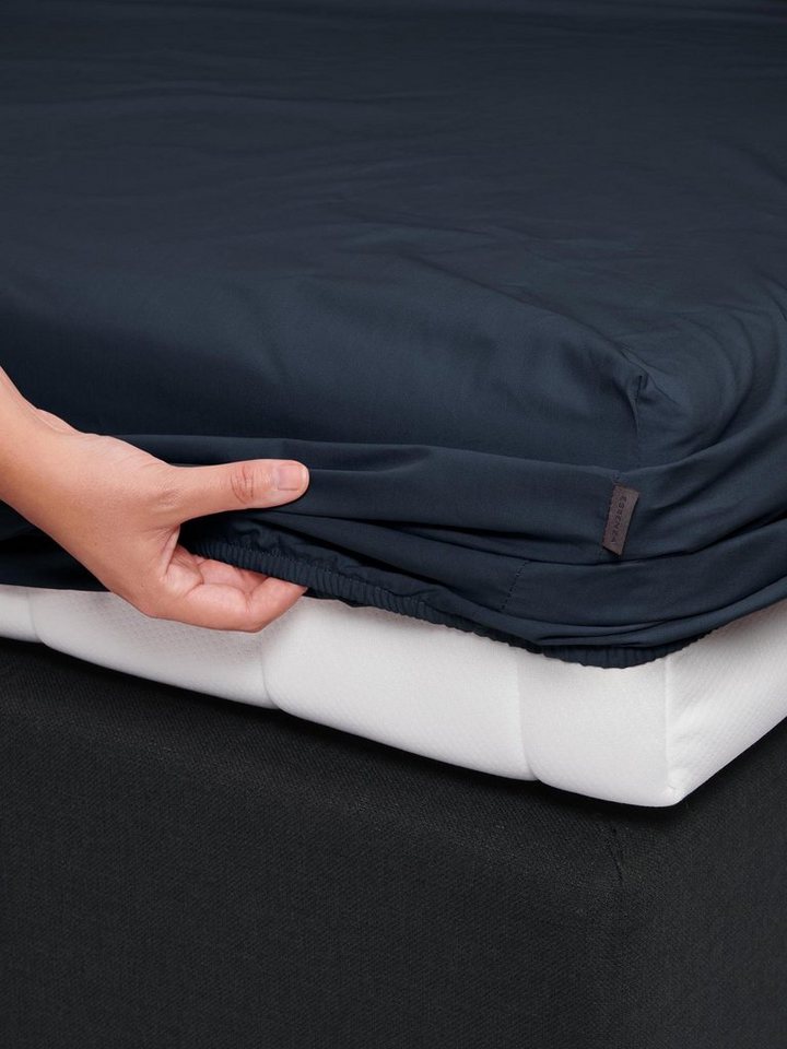 Essenza Spannbettlaken Premium Percale, Perkal, Gummizug: rundum, (1 Stück), Uni Baumwollperkal – Bild 2 von 5