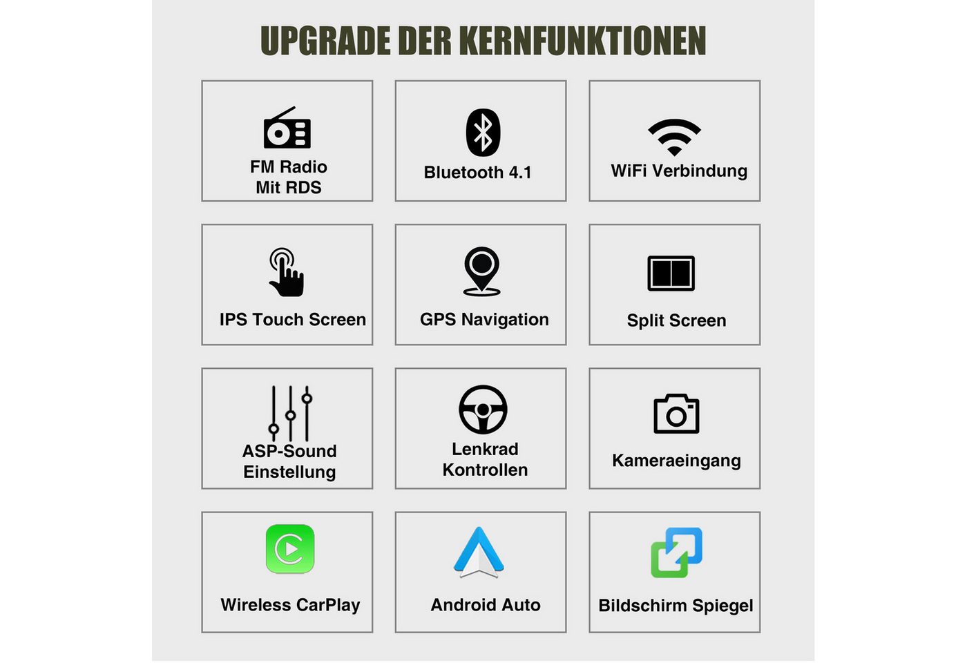 ESSGOO Für BMW 3ER E90 E91 E92 E93 Carplay RDS Android 15 Autoradio GPS Navi Navigationsgerät (Carplay Android Auto Bluetooth EQ USB GPS Navi WIFI Touchscreen) – Bild 3 von 5