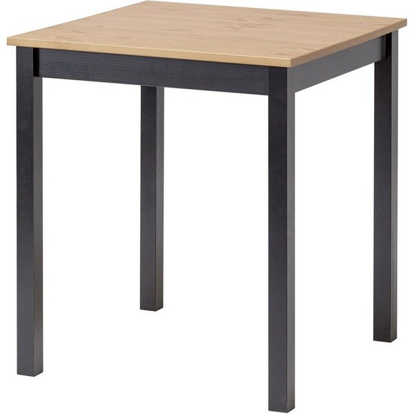 hagge home Esstisch hagge home Vesa, Küchentisch klein Kiefernholz massiv 68 x 68 x 75 cm Schwarz-Braun