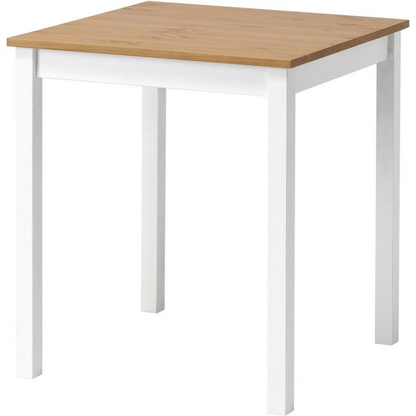 hagge home Esstisch hagge home Vesa, Küchentisch klein Kiefernholz massiv 68 x 68 x 75 cm Weiß-Braun