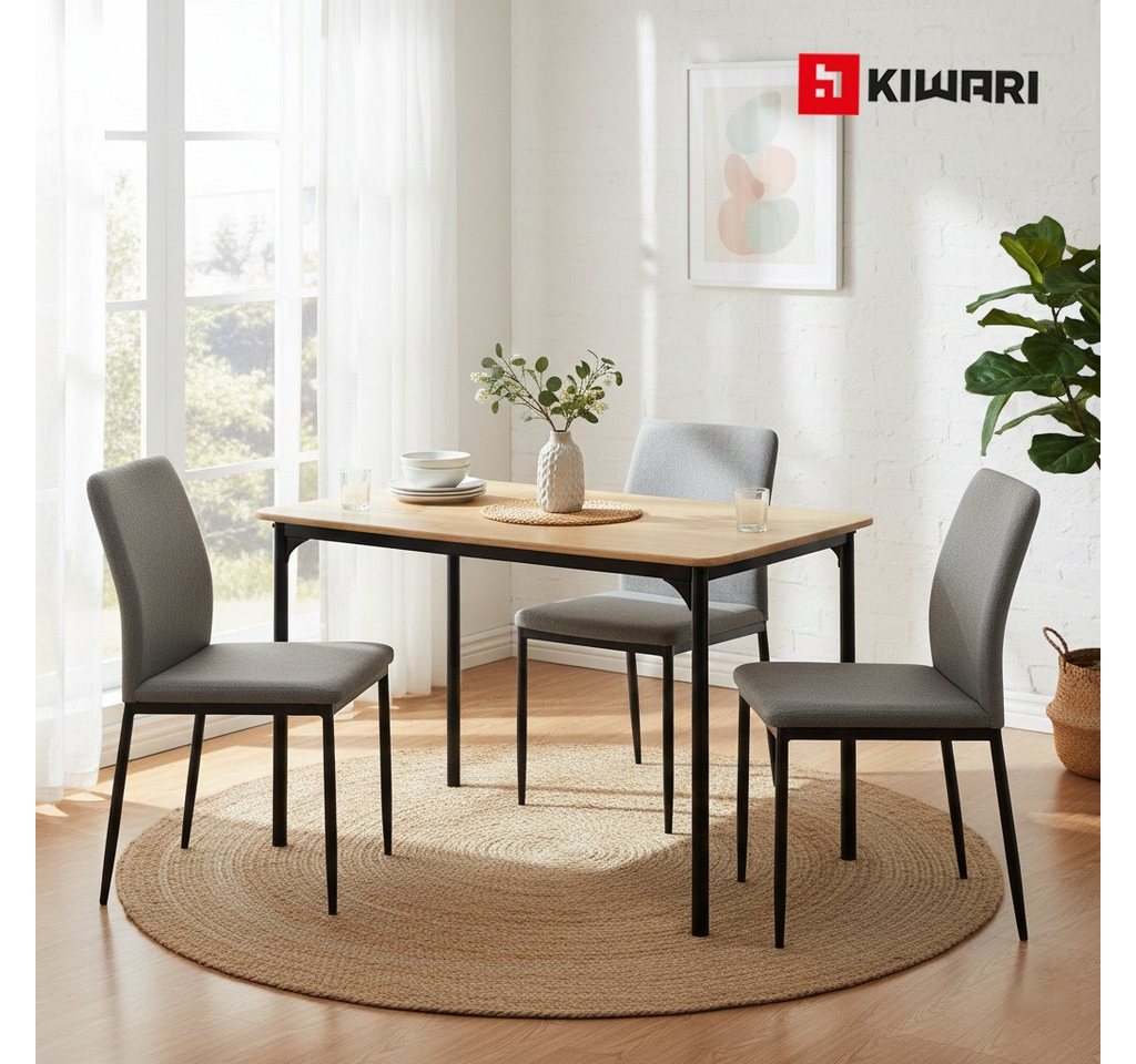 Kiwari Esstisch Kiwari® Arno Esstisch, Holzoptik Hell-Schwarz, 110 × 70 × 75 cm – Bild 2 von 5