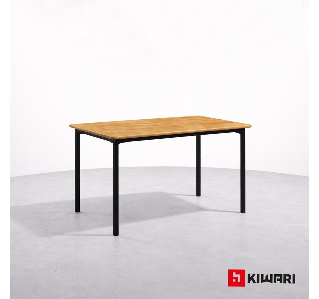 Kiwari Esstisch Kiwari® Arno Esstisch, Holzoptik Hell-Schwarz, 110 × 70 × 75 cm – Bild 3 von 5