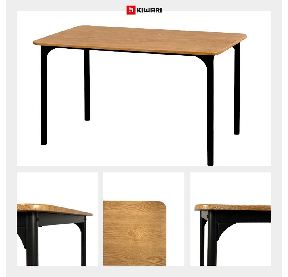 Kiwari Esstisch Kiwari® Arno Esstisch, Holzoptik Hell-Schwarz, 110 × 70 × 75 cm – Bild 4 von 5