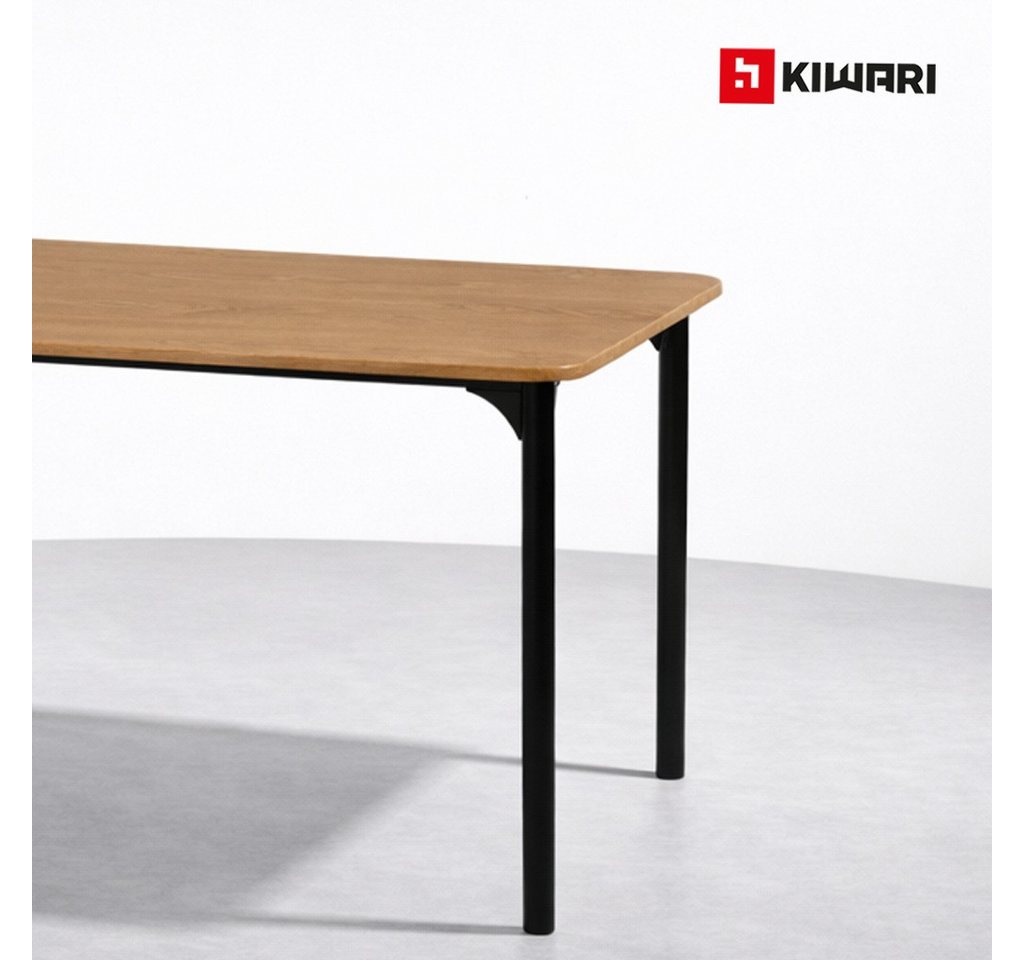 Kiwari Esstisch Kiwari® Arno Esstisch, Holzoptik Hell-Schwarz, 110 × 70 × 75 cm – Bild 5 von 5