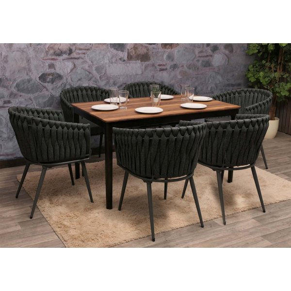 MCW Esszimmerstuhl MCW-N38-ID-6 (6er-Set), Mit besonders dickem elastischem Seilgeflecht