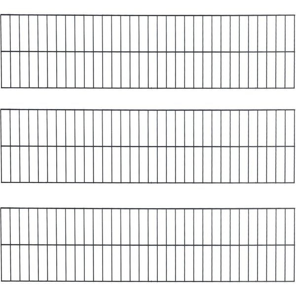 ESTEXO Gartenzaun Zaunelemente Doppelstabmattenzaun 3er Set RAL 7016 Zaun
