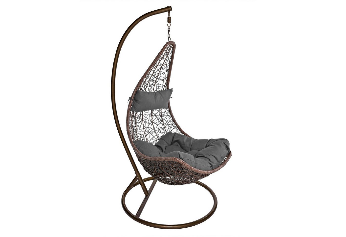 ESTEXO Sessel Hängesessel Polyrattan Hängekorb mit Gestell Hängestuhl Hängeschauke – Bild 3 von 5
