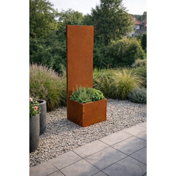 ESTEXO Sichtschutzelement Sichtschutz Rost Metall Gartenzaun 150x50cm Hochbeet Sichtschutzwand