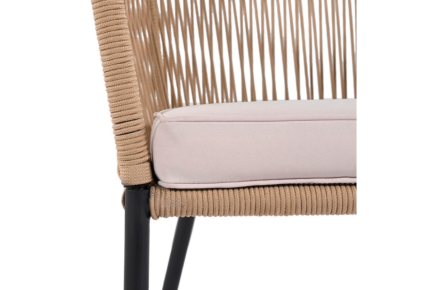 ESTEXO Sitzgruppe Balkonset Gartenset Bistro Set Gartenmöbel Set Outdoor Rope Beige – Bild 4 von 5