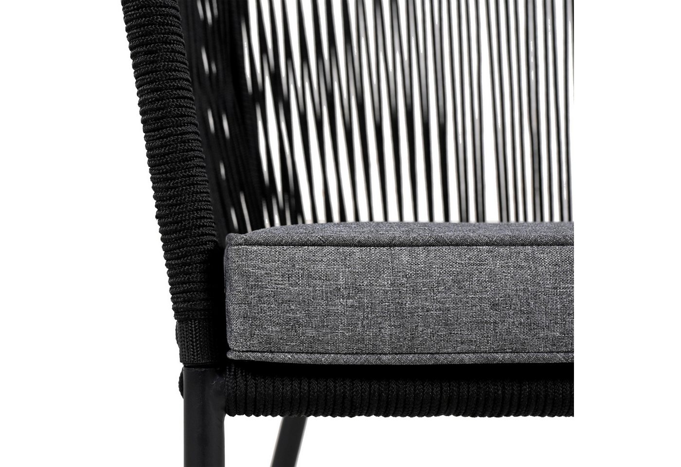 ESTEXO Sitzgruppe Balkonset Gartenset Bistro Set Gartenmöbel Set Outdoor Rope Schwarz – Bild 5 von 5