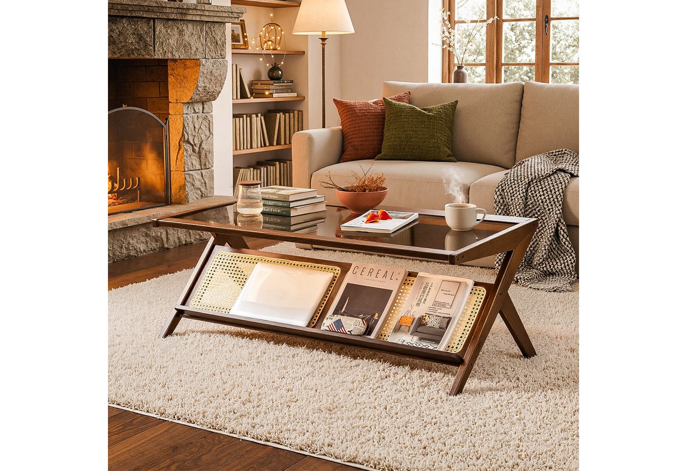 Estiliza Couchtisch moderner rechteckiger Wohnzimmertisch, 120×55×43,5 cm (1-St), 120 × 55 × 43,5 cm – Bild 3 von 5