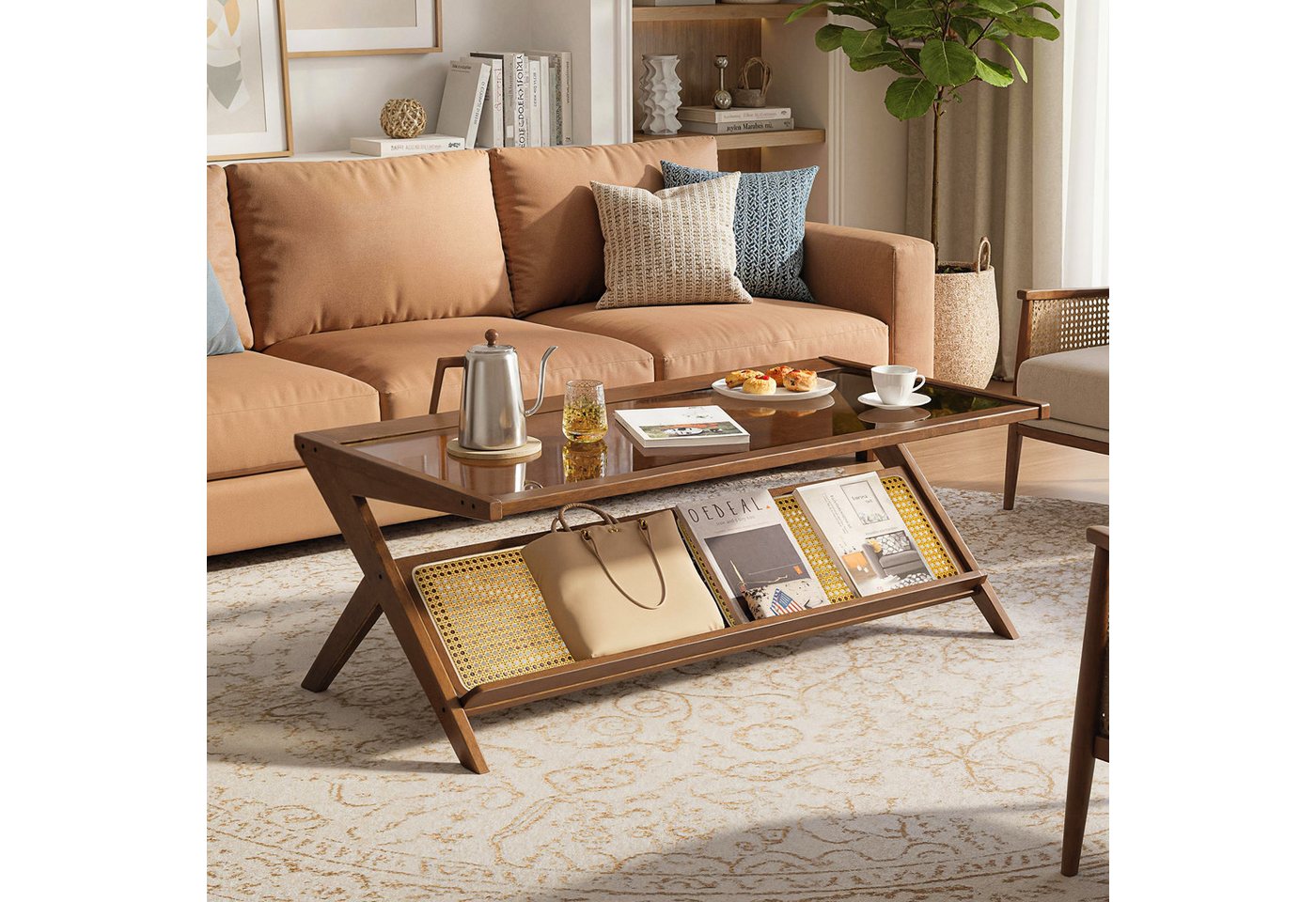 Estiliza Couchtisch moderner rechteckiger Wohnzimmertisch, 120×55×43,5 cm (1-St), 120 × 55 × 43,5 cm – Bild 4 von 5