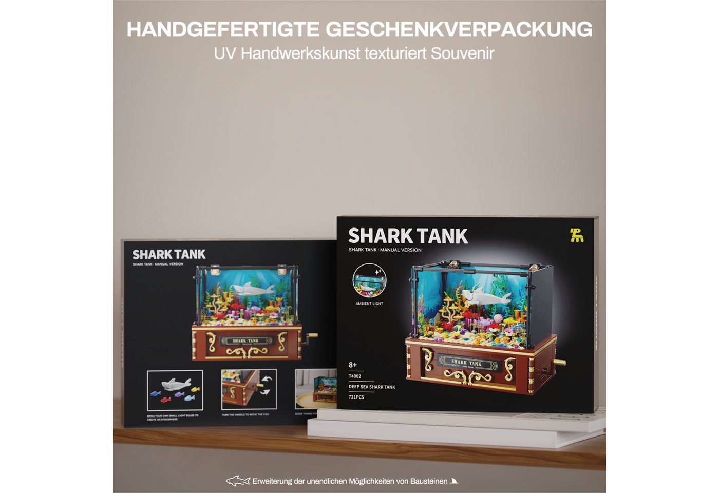 Esun Aquarium Baustein Sets Beleuchtetes, für Erwachsene und Kinder 721 St. Spielbausteine, (SET, 721 St., Aquarium Baustein Sets), Tierbauspielzeug für Jungen  – Bild 5 von 5