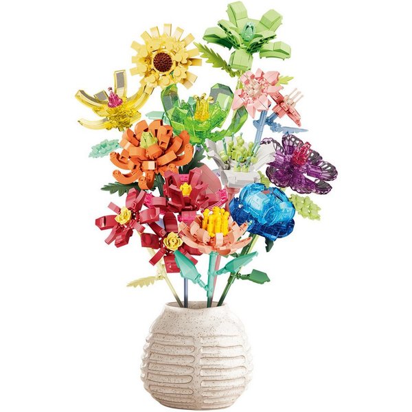 Esun Blumen Bouquet Building Set 1001 Stück, DIY Einzigartige Dekoration Spielbausteine, (SET, 1001 St., Blumen Baukasten), Geburtstag Geburt Ostern Nikolaus We