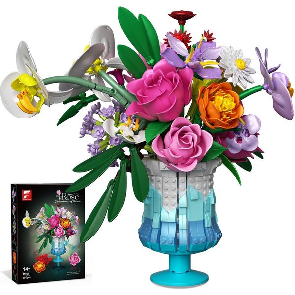 Esun Blumensträuße Bausteine Blume Set, Blumen und Pflanzen Serie Spielbausteine, (Set, 956 St., Komplettset), Home Deko Muttertag Geburtstag Valentinstag 956 S