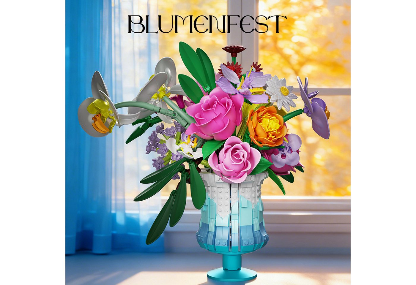 Esun Blumensträuße Bausteine Blume Set, Blumen und Pflanzen Serie Spielbausteine, (Set, 956 St., Komplettset), Home Deko Muttertag Geburtstag Valentinstag 956 S – Bild 2 von 5