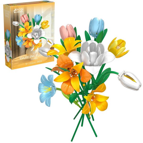 Esun Blumenstrauß Bausatz, Tulpen Blumen Set für Erwachsene 222 St. Spielbausteine, (Set, 222 St., Komplettset), Home Deko Flower Muttertag Geburtstag Valentins