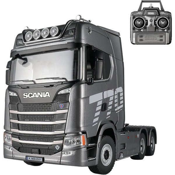 Esun RC-LKW RC Truck 770S, Ferngesteuerter Lkw, Lastwagen Modellbau 1:18 (SET, Komplettset), 6x4, mit Soundeffekte und Licht, ab 8 9 10 Jahre