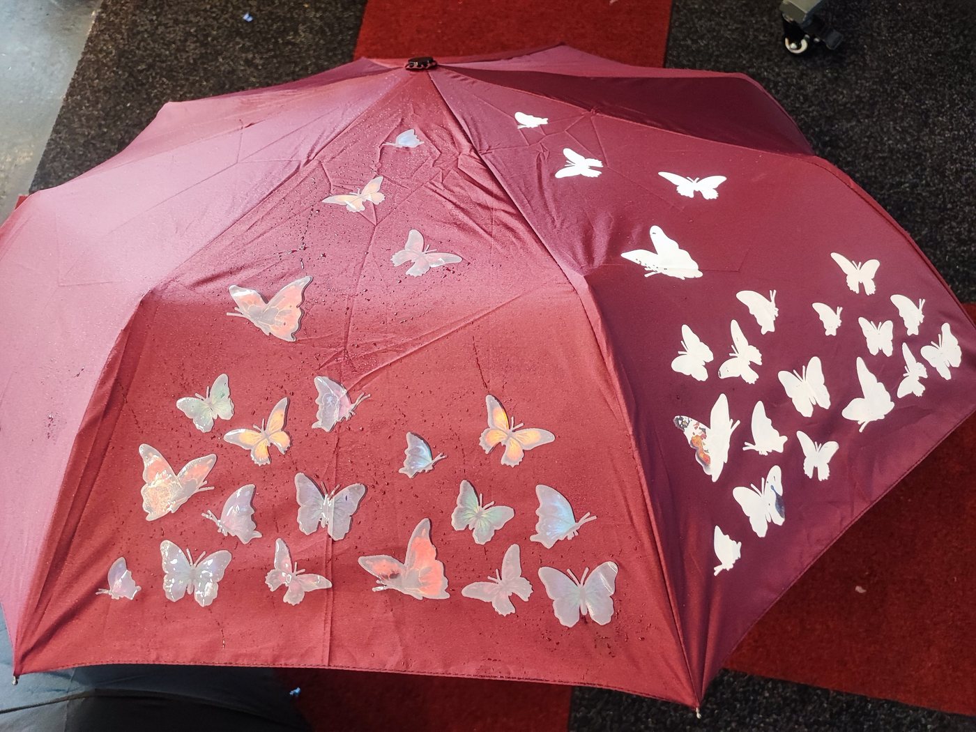 Esun Taschenregenschirm Regenschirm, Umbrella Schirm mit Farbwechsel Regen Taschenschirm, Sonnenschirm, Schirm Klein, Taschenschirm Faltbar – Bild 4 von 5