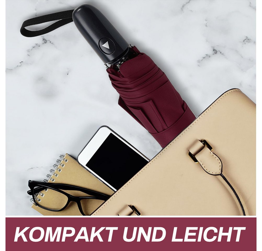 Esun Taschenregenschirm Regenschirm, Umbrella Schirm mit Farbwechsel Regen Taschenschirm, Sonnenschirm, Schirm Klein, Taschenschirm Faltbar – Bild 5 von 5
