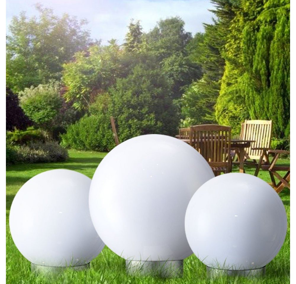 etc-shop LED Gartenleuchte, LED-Leuchtmittel fest verbaut, 3er Set LED Solar Außen Leuchten Balkon Beleuchtung Garten Deko Steck – Bild 4 von 5