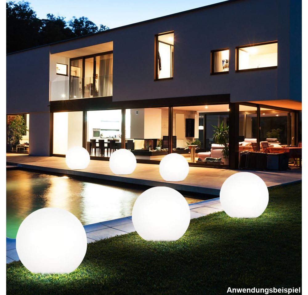etc-shop LED Gartenleuchte, LED-Leuchtmittel fest verbaut, 3er Set LED Solar Außen Leuchten Balkon Beleuchtung Garten Deko Steck – Bild 5 von 5
