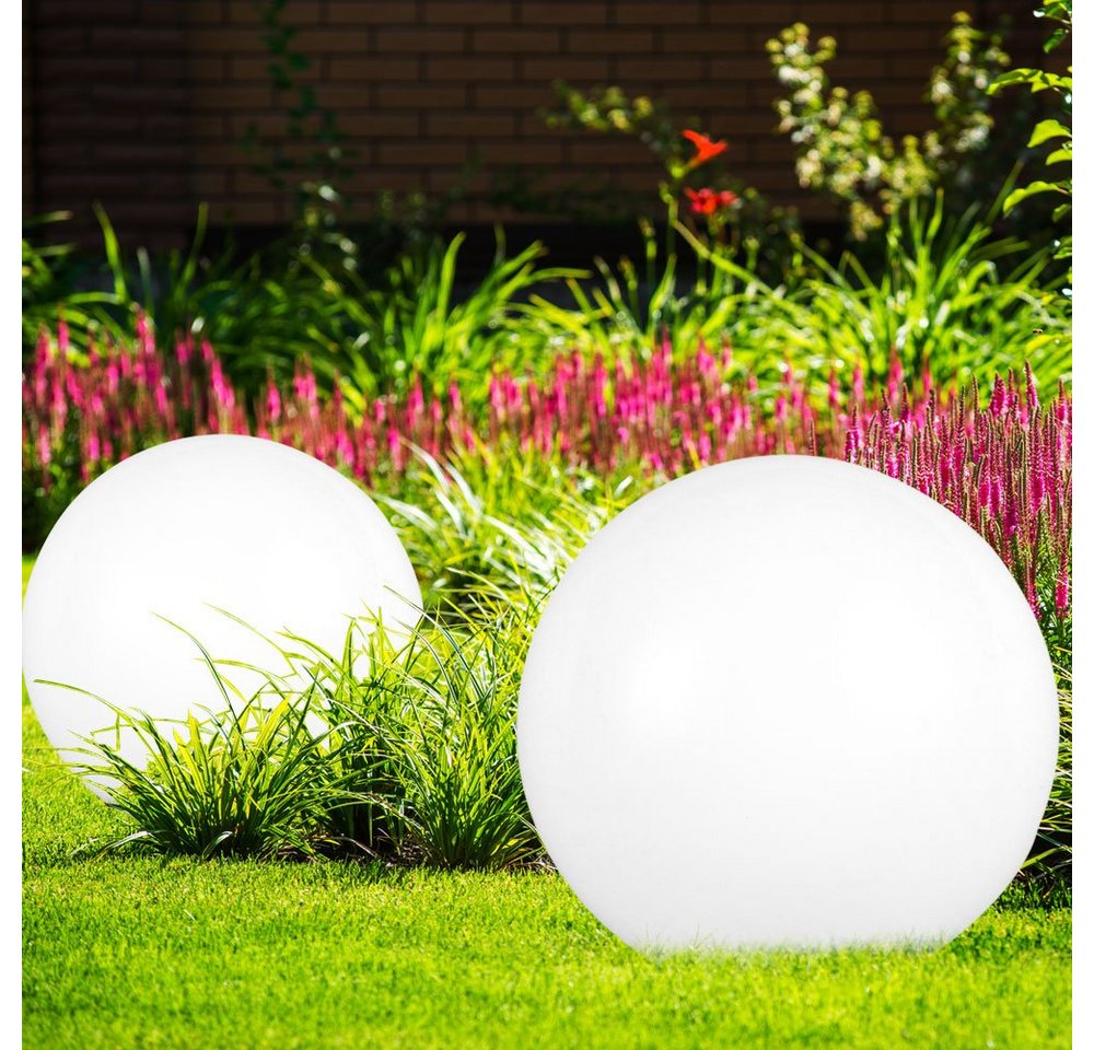 etc-shop LED Gartenleuchte, LED-Leuchtmittel fest verbaut, 4er Set Outdoor LED Solar Kugel Leuchte Deko Lampe IP44 – Bild 3 von 5