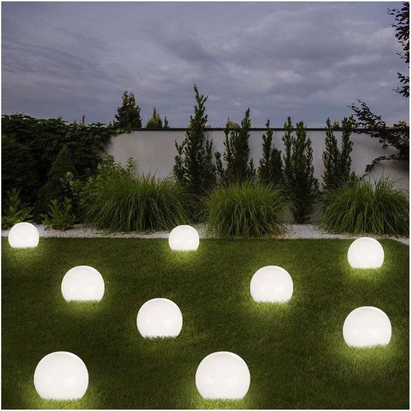 etc-shop LED Solarleuchte, LED-Leuchtmittel fest verbaut, Kugelleuchte Solar 10 cm Solarleuchte Kugel Garten LED Gartendeko