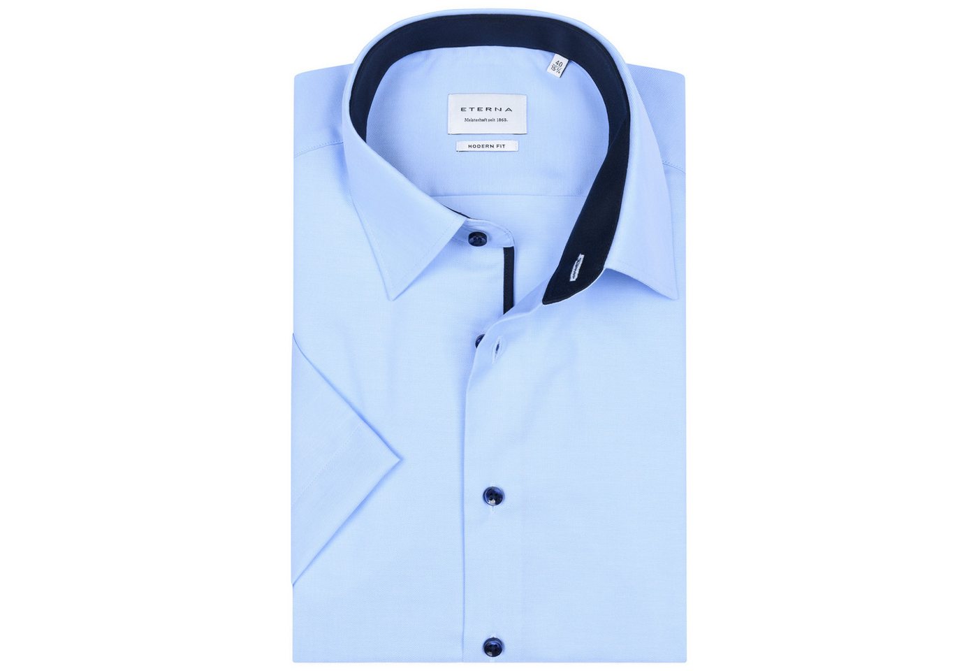 Eterna Kurzarmhemd Modern Fit, 100 % Baumwolle Bügelfrei – Bild 2 von 4