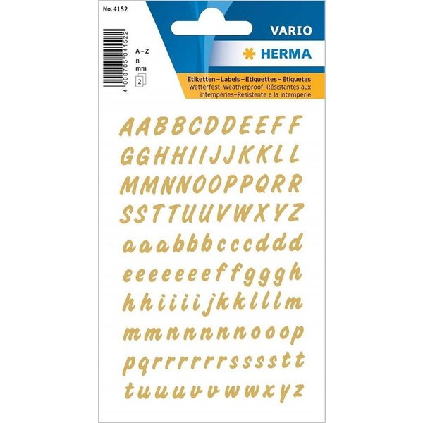 A-Z, 4x8mm, gold, 2 Blatt (234 Etiketten) (4152)