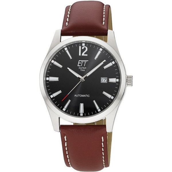 ETT Automatikuhr Motion Drive EGS-40407-21L, Armbanduhr, Herrenuhr, Mechanische Uhr, Lederarmband, analog, Tag