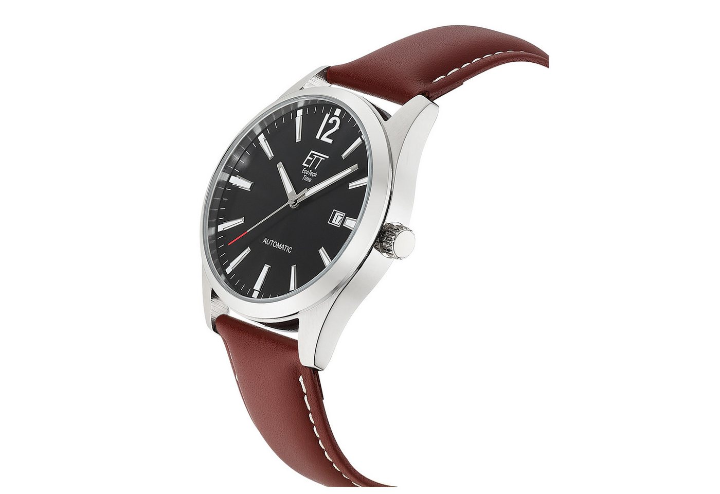 ETT Automatikuhr Motion Drive EGS-40407-21L, Armbanduhr, Herrenuhr, Mechanische Uhr, Lederarmband, analog, Tag – Bild 2 von 3