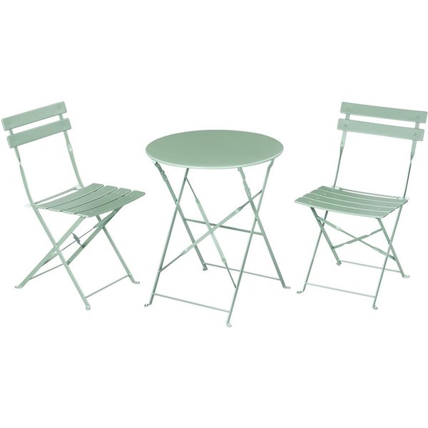 EUGAD Balkonset, (1-tlg), Balkonmöbel 3-teilig, Bistrotisch mit 2 Stühlen, klappbar