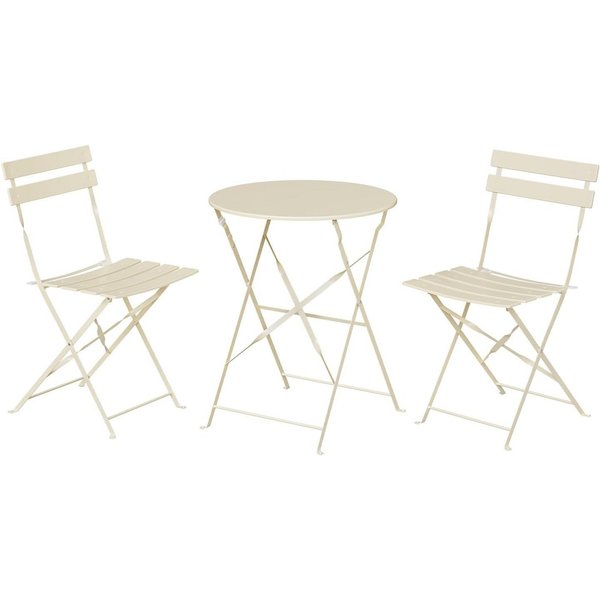 EUGAD Balkonset, (Set, 1-tlg., 1 Tisch, 2 Stühle), klappbar, aus Metall für Balkon Garten