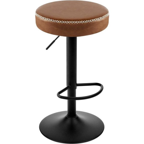 EUGAD Barhocker (1 St), drehbar, höhenverstellbar, Metallgesetll, Vintage-Kunstleder