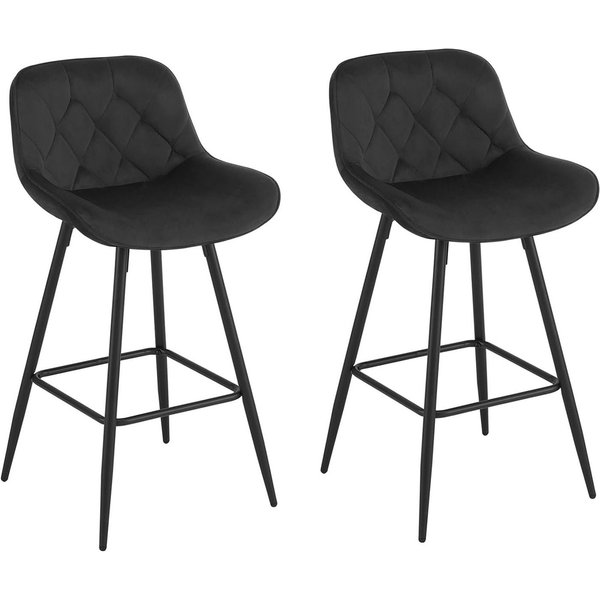 EUGAD Barhocker (2 St), Samt Barstühle, ergonomisch, mit Metallbeinen, Fußstütze