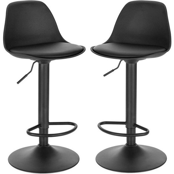 EUGAD Barhocker (2 St), 2er Set Gepolsterter Drehhocker mit Luftheber-Design, Kunstleder