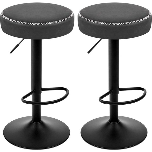 EUGAD Barhocker (2 St), drehbar, höhenverstellbar, Metallgesetll, Vintage-Kunstleder