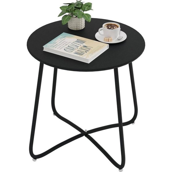 EUGAD Beistelltisch (1-St), rund, Balkontisch Gartentisch, aus Metall, φ48xH45cm