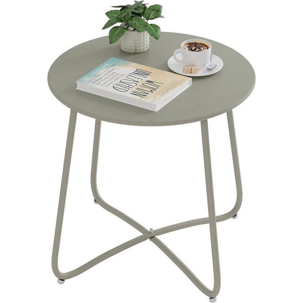 EUGAD Beistelltisch (1-St), rund, Balkontisch Gartentisch, aus Metall, φ48xH45cm