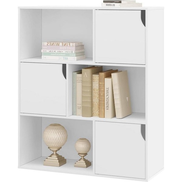 EUGAD Bücherregal, 1-tlg., Würfelregal mit Türen aus Holzwerkstoff