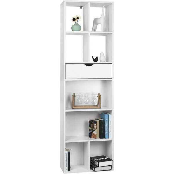 EUGAD Bücherregal, 1-tlg., Standregal mit Schublade, für Wohn-/Schlafzimmer