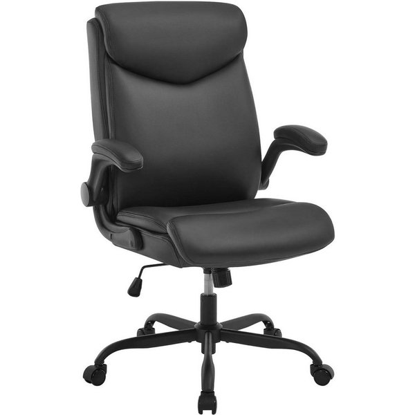 EUGAD Bürostuhl (1 St), Chefsessel, Drehstuhl mit Rollen, hochklappbare Armlehnen